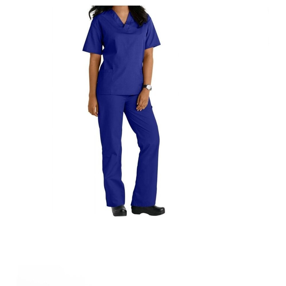 Natural Uniform  Royal Blue Women's Size Modern Fit Cool Stretch Large Scrub Set